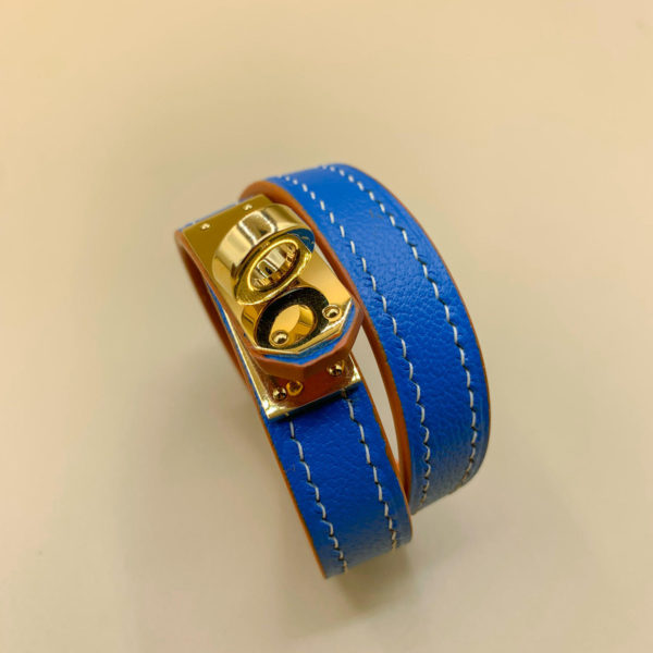 Electric Blue Leather Bracelet